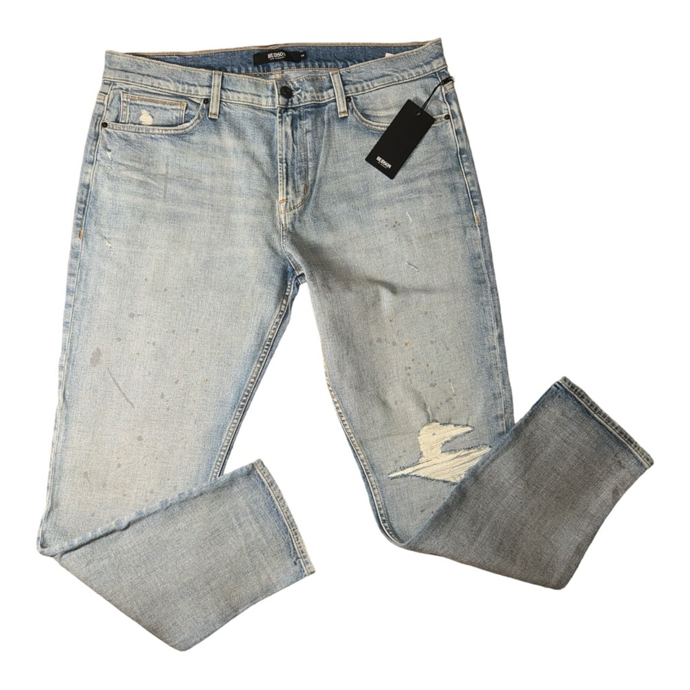 🔥 $265 HUDSON AXL SLIM Blue Jeans Size 40 40x32 🔥